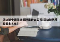 区块链中国优选品牌是什么公司[区块链优质股掘金名单]