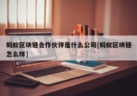 蚂蚁区块链合作伙伴是什么公司[蚂蚁区块链怎么样]