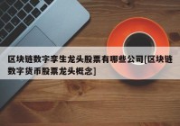 区块链数字孪生龙头股票有哪些公司[区块链数字货币股票龙头概念]